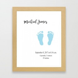 Baby Boy Footprints Custom Print Baby Boy Footprints Custom Print
