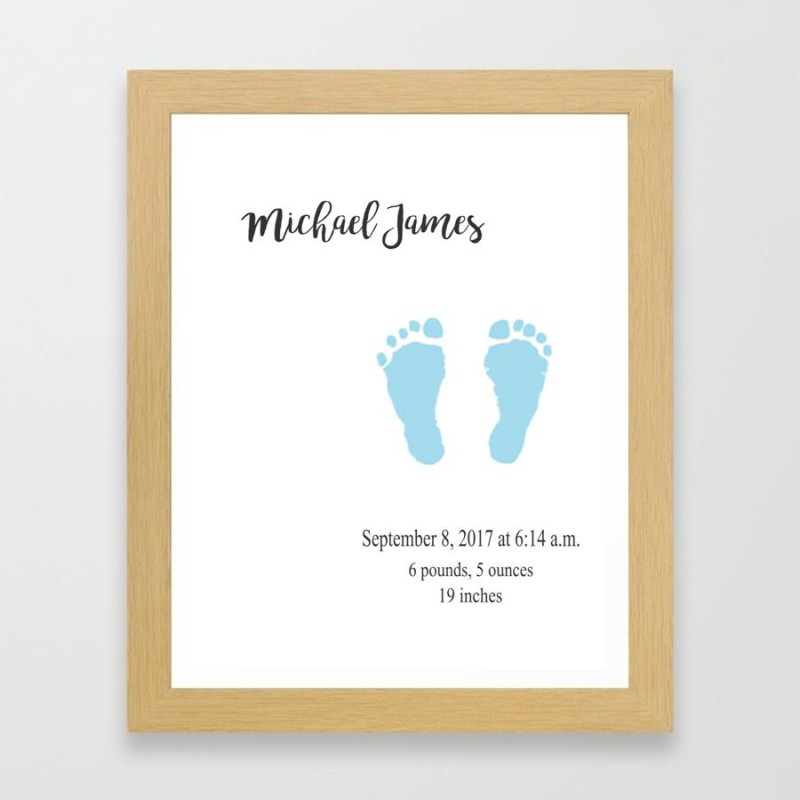 Stamp My Feet Custom Baby Footprint Kit - Blue Chevron