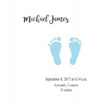 Baby Boy Footprints Custom Print