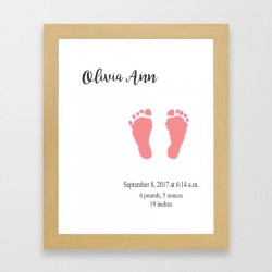 Baby Girl Footprints Custom Print Baby Girl Footprints Custom Print