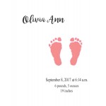 Baby Girl Footprints Custom Print