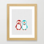 Festive Penguins Art Print