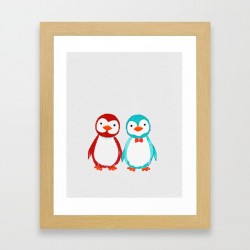 Festive Penguins Art Print