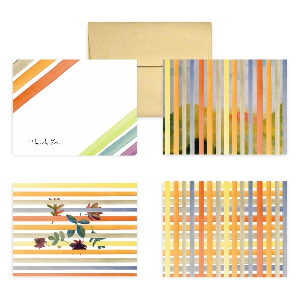Autumn Stripes 4 Card Set