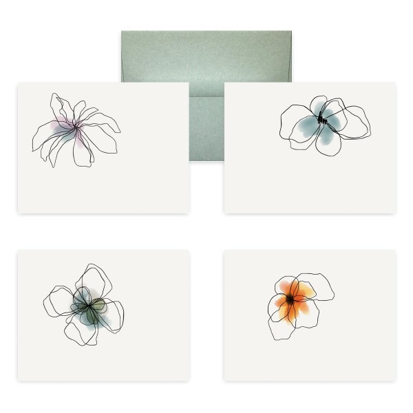 Flower Ink Fire and Ice 4 Card Theme Set